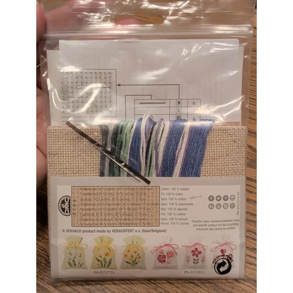 New DIY Vervaco Embroidery Kit Counted Cross Stitch Bags Satchets Three Designs